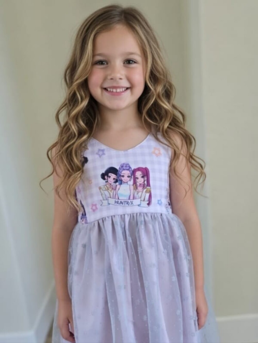 Huntrix Lavender Plaid Dress